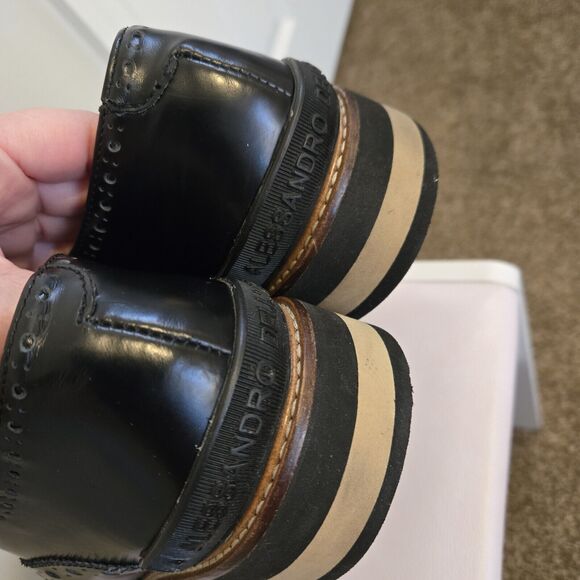 Alessandro Dell'acqua Oxford Dressy Shoes Men’s Slip on Perforated Leather Sz 8 - Picture 13 of 16